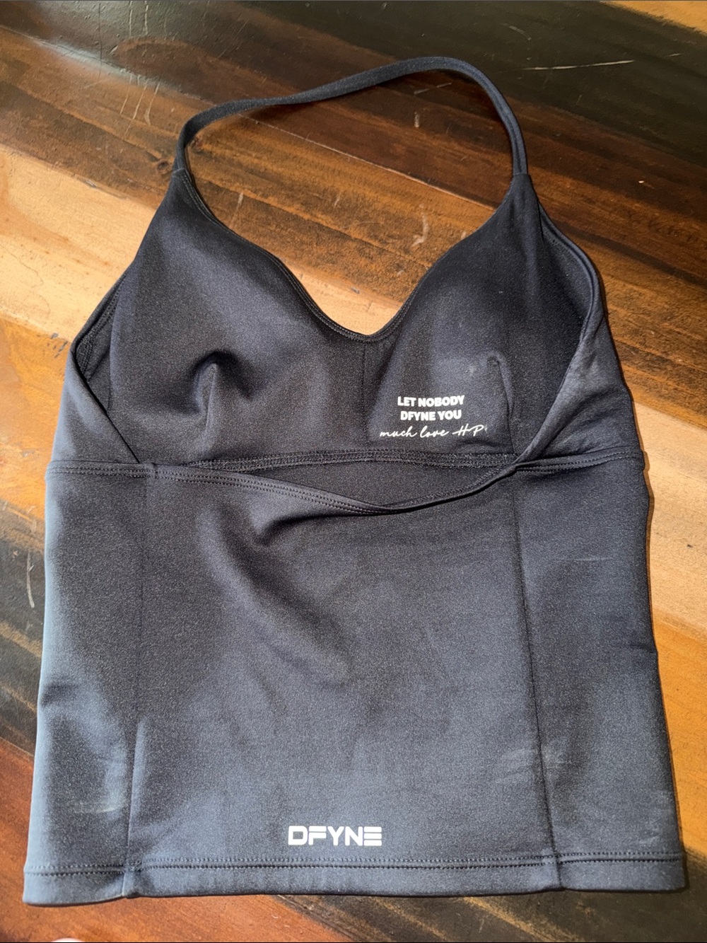 DFYNE Black Halter Crop Tank - Picture 3 of 5
